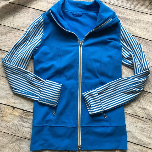 lululemon athletica Jackets & Blazers - Lululemon blue stripped jacket